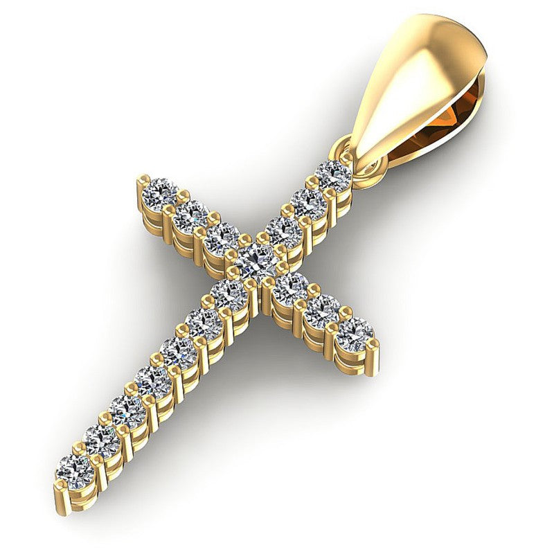Round Diamonds 0.15CT Religious Pendant in 14KT Rose Gold