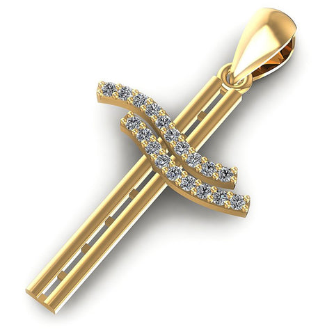 Round Diamonds 0.10CT Religious Pendant in 14KT Rose Gold