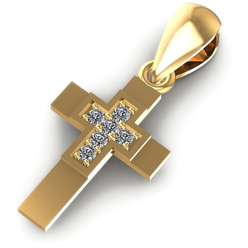 Round Diamonds 0.05CT Religious Pendant in 14KT Rose Gold