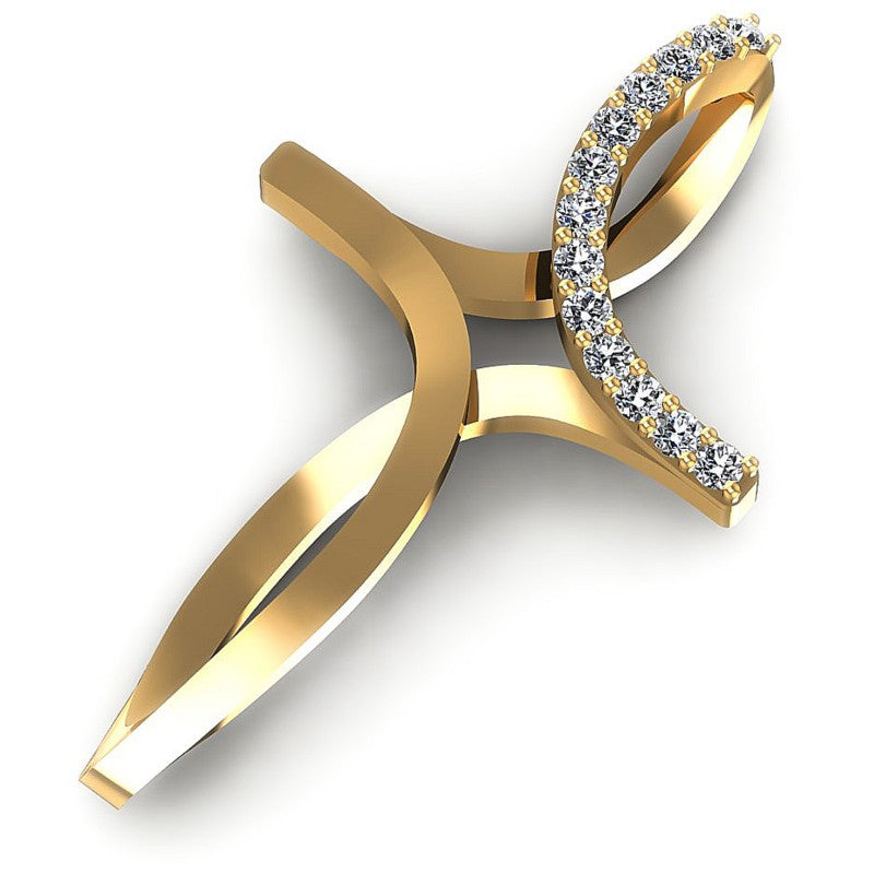Round Diamonds 0.10CT Religious Pendant in 14KT Rose Gold