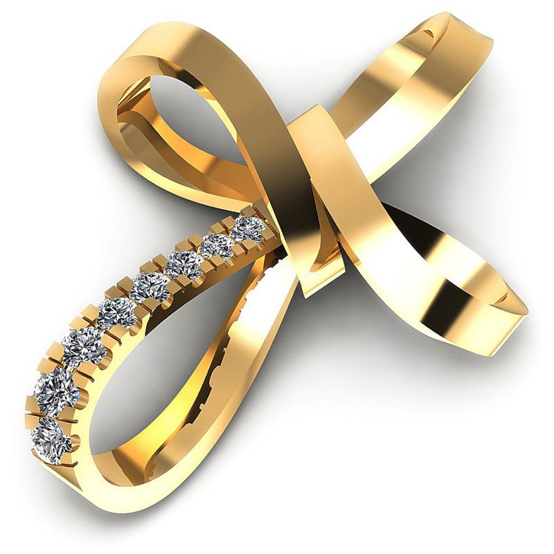 Round Diamonds 0.25CT Religious Pendant in 14KT Rose Gold