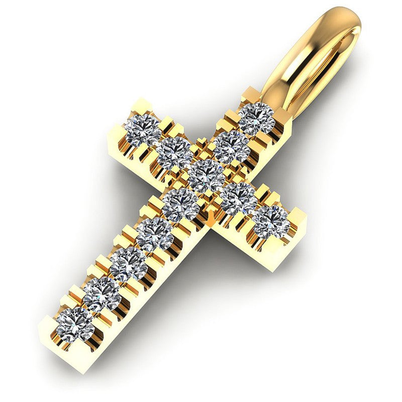 Round Diamonds 0.10CT Religious Pendant in 14KT Rose Gold