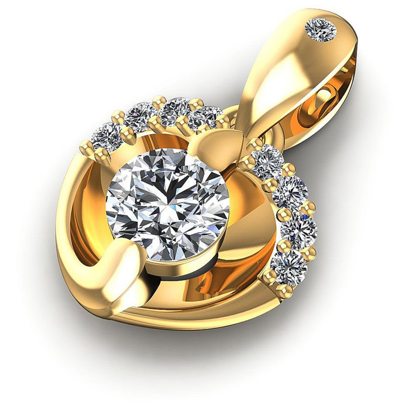 Round Diamonds 0.30CT Heart Pendant in 14KT Rose Gold