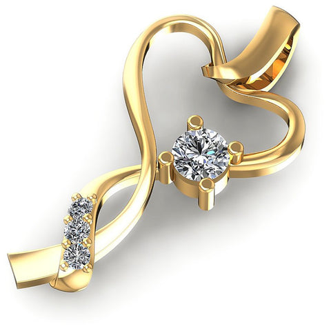 Round Diamonds 0.35CT Heart Pendant in 14KT Rose Gold