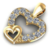 Elegant Round Diamonds 0.45CT Heart Pendant