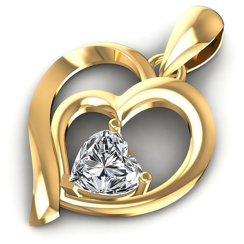 Elegant Heart Diamonds 0.55CT Heart Pendant
