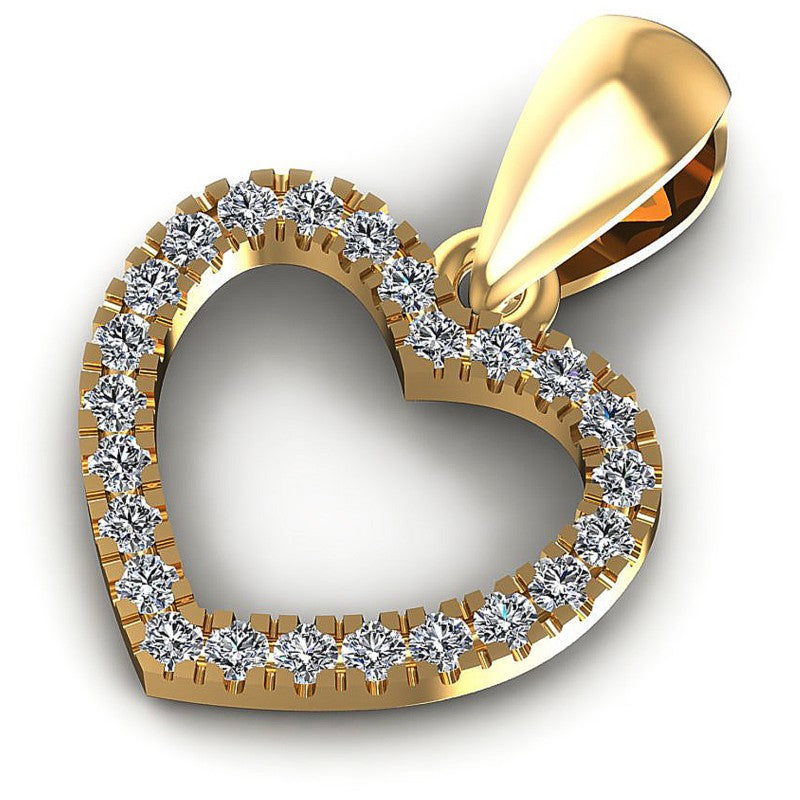 Round Diamonds 0.15CT Heart Pendant in 14KT Rose Gold