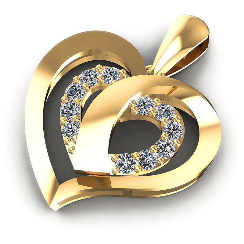 Beautiful Round Diamonds 0.65CT Heart Pendant