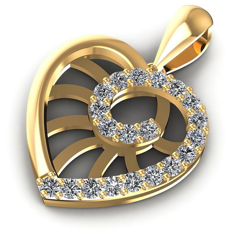 Gorgeous Round Diamonds 0.50CT Heart Pendant