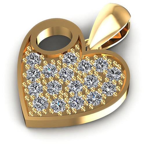 Round Diamonds 0.35CT Heart Pendant in 14KT Rose Gold