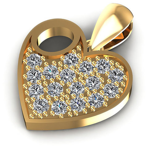 Round Diamonds 0.35CT Heart Pendant in 14KT Rose Gold