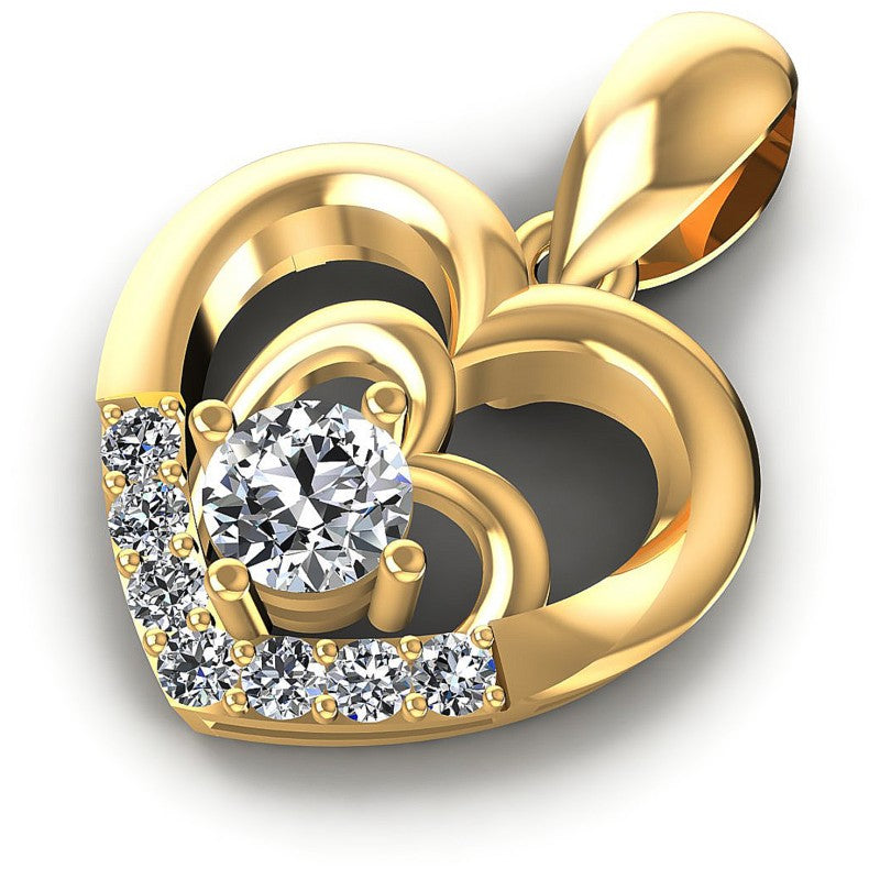Round Diamonds 0.30CT Heart Pendant in 14KT Rose Gold