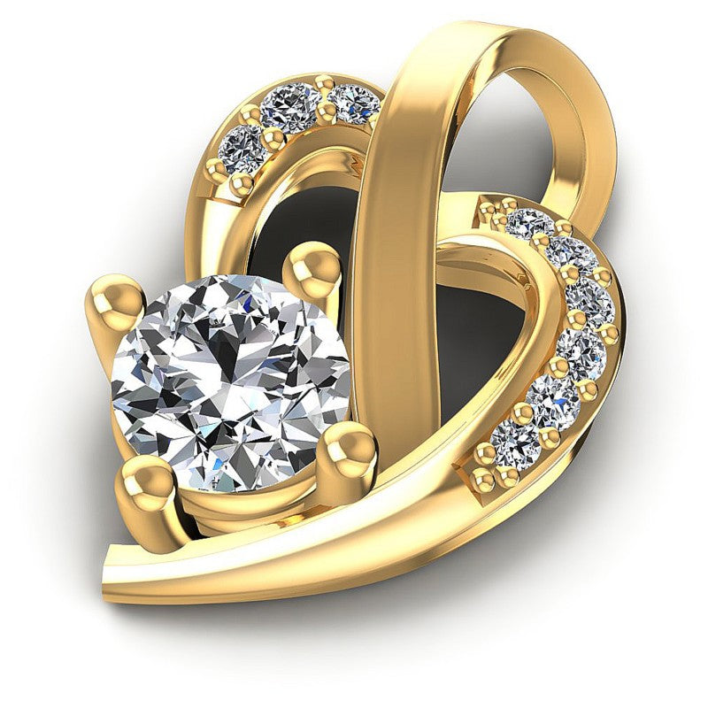 Round Diamonds 0.65CT Heart Pendant in 14KT Rose Gold