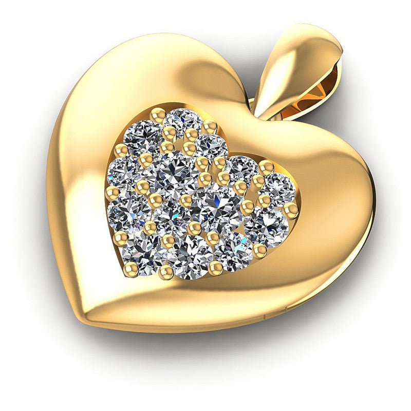 Round Diamonds 0.45CT Heart Pendant in 14KT Rose Gold
