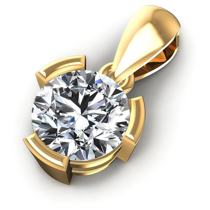 Round Diamonds 0.35CT Solitaire Pendant in 14KT Rose Gold