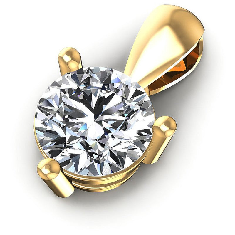 Round Diamonds 0.35CT Solitaire Pendant in 14KT Rose Gold