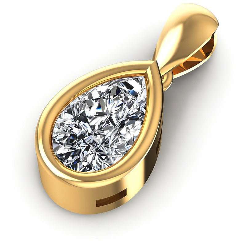 Pear Diamonds 0.35CT Solitaire Pendant in 14KT Rose Gold