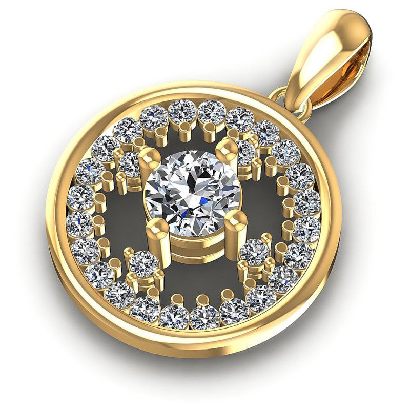 Round Diamonds 0.90CT Fashion Pendant in 14KT Rose Gold