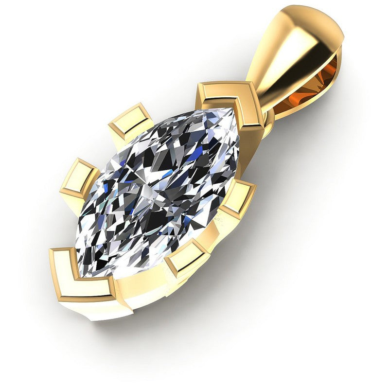 Marquise Diamonds 0.35CT Solitaire Pendant in 14KT Rose Gold