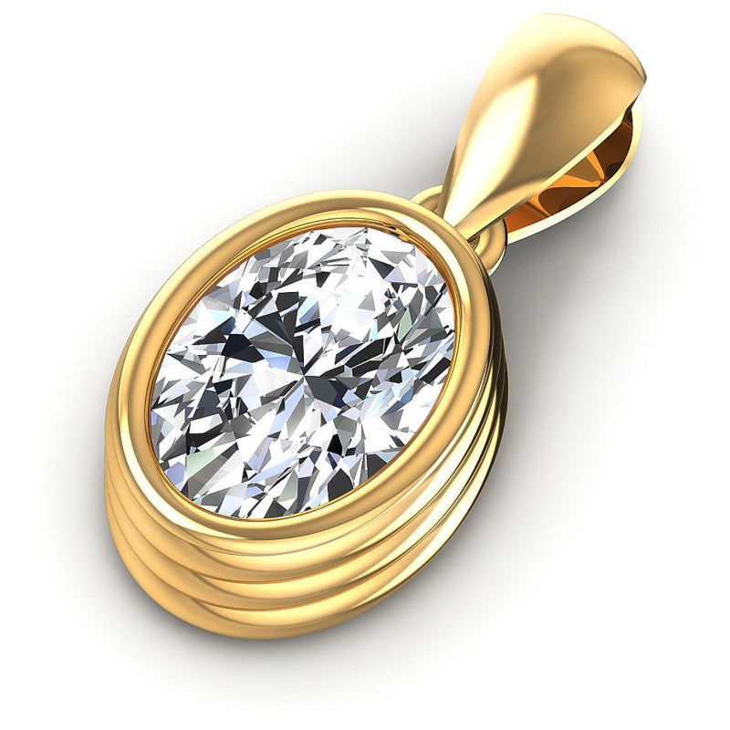 Oval Diamonds 0.35CT Solitaire Pendant in 14KT Rose Gold