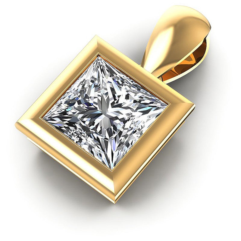 Princess Diamonds 0.35CT Solitaire Pendant in 14KT Rose Gold