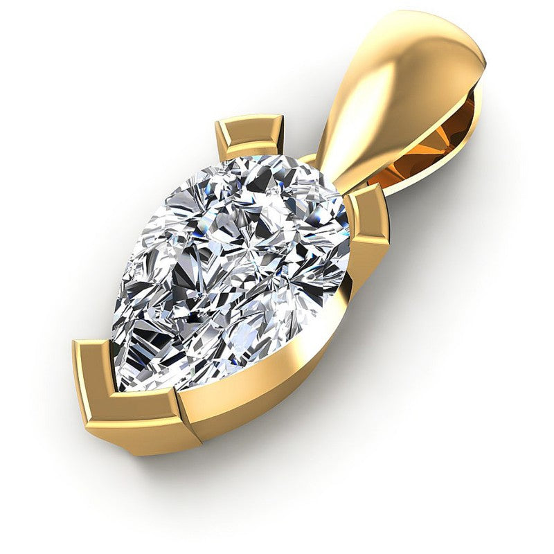 Pear Diamonds 0.35CT Solitaire Pendant in 14KT Rose Gold