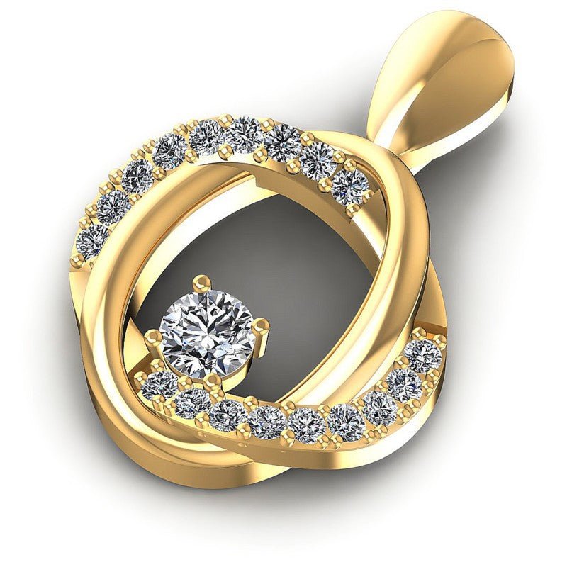 Round Diamonds 0.20CT Fashion Pendant in 14KT Yellow Gold