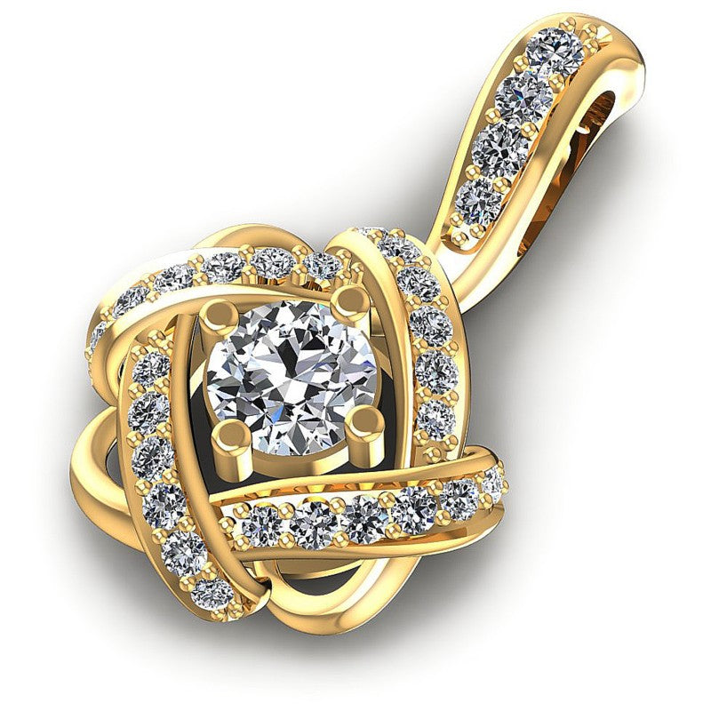Exceptional Round Diamonds 0.95CT Fashion Pendant