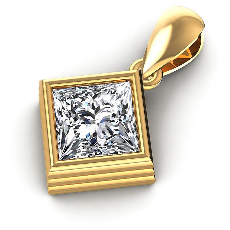 Princess Diamonds 0.35CT Solitaire Pendant in 14KT Rose Gold