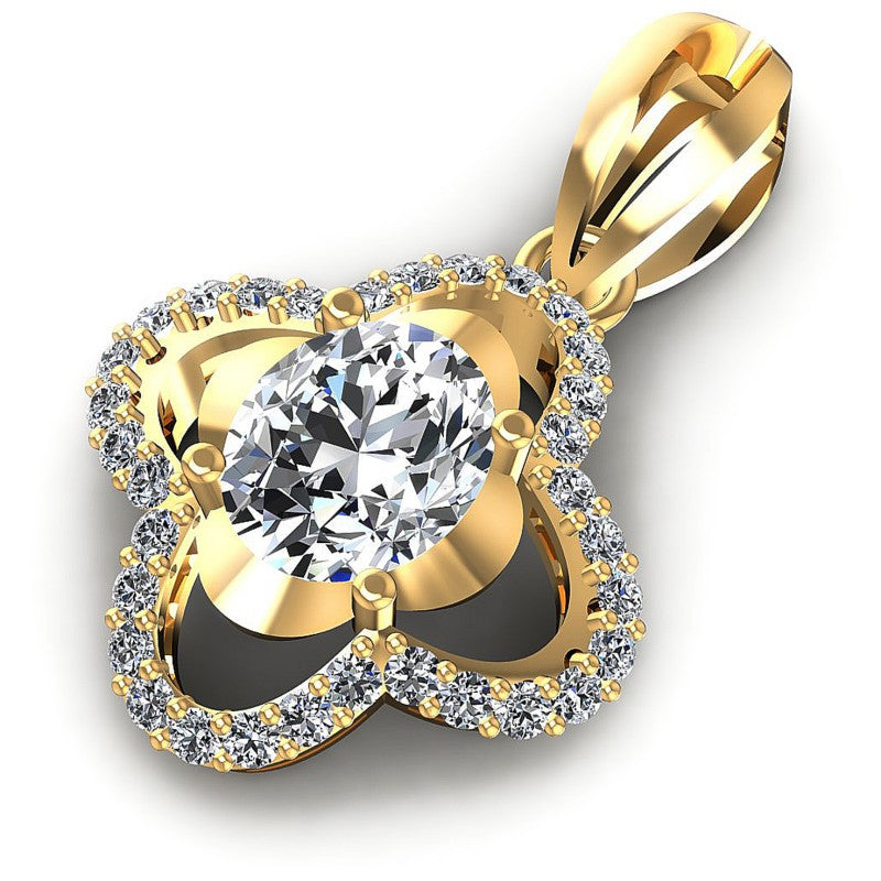 Round and Oval Diamonds 1.00CT Fashion Pendant in 14KT Rose Gold