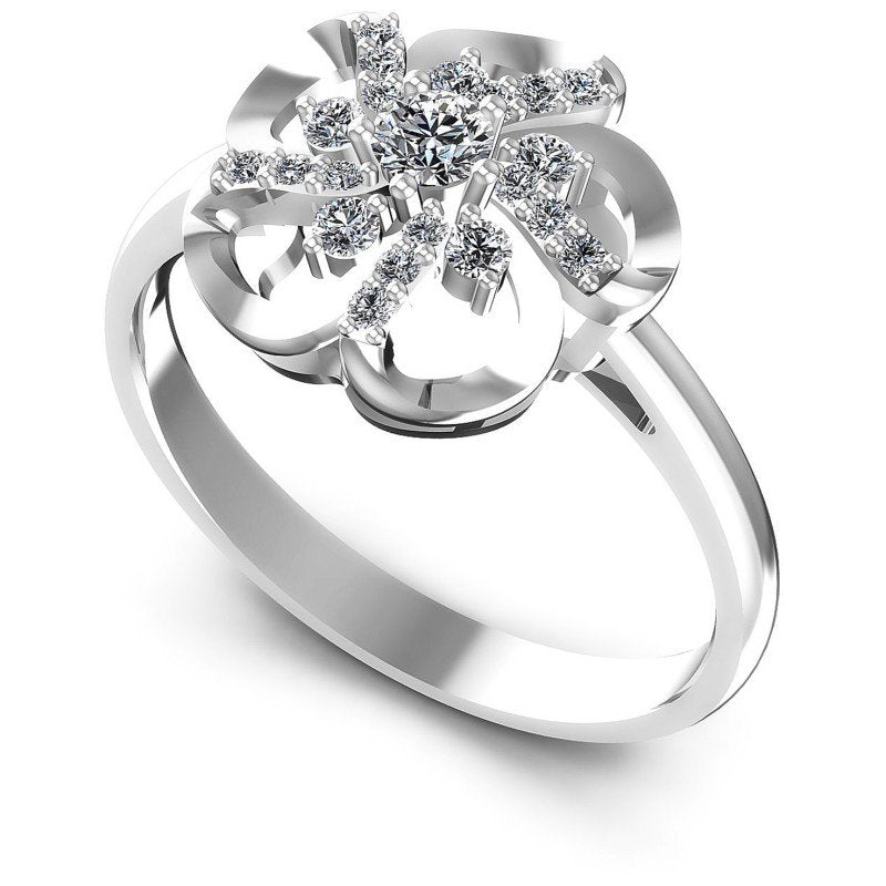 Round Diamonds 0.30CT Fashion Ring in 14KT White Gold