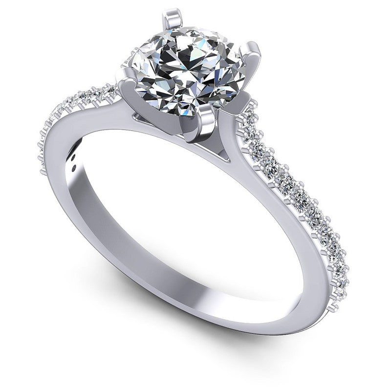 Round Diamonds 0.55CT Engagement Ring in 14KT White Gold