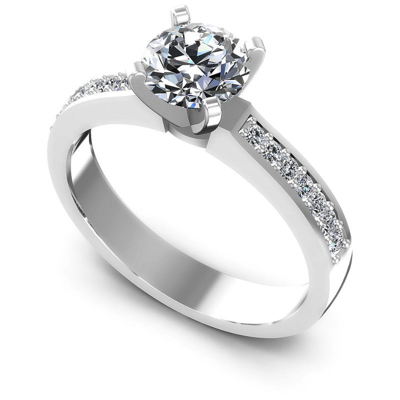 Round Diamonds 0.60CT Engagement Ring in 14KT White Gold
