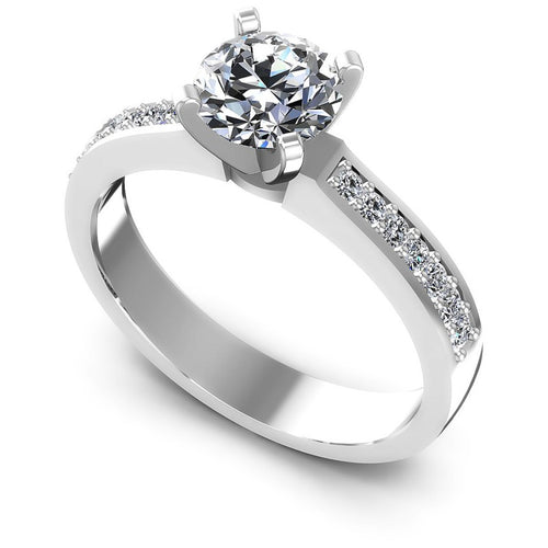 Round Diamonds 0.60CT Engagement Ring in 14KT White Gold