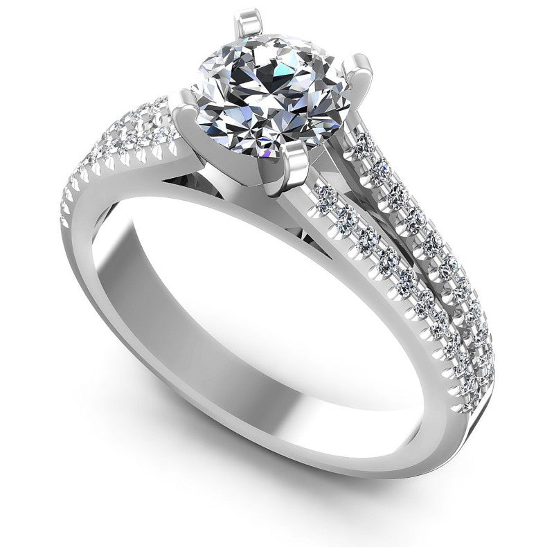 Round Diamonds 0.75CT Engagement Ring in 14KT White Gold