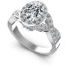 Round and Oval Diamonds 0.80CT Halo Ring in 14KT White Gold