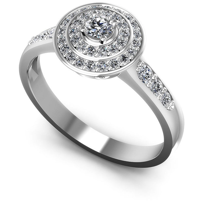 Round Diamonds 0.55CT Halo Ring in 14KT White Gold