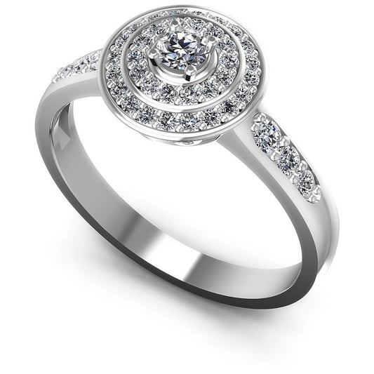 Round Diamonds 0.55CT Halo Ring in 14KT White Gold