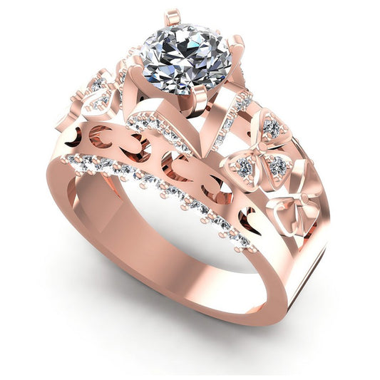 Round Diamonds 1.10CT Engagement Ring in 18KT White Gold