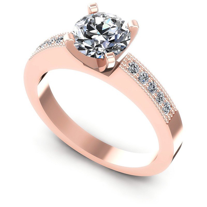 Round Cut Diamonds Antique Ring in 18KT White Gold