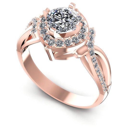 Round Diamonds 0.70CT Halo Ring in 18KT White Gold