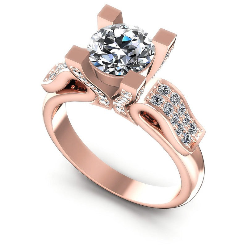 Round Diamonds 0.85CT Engagement Ring in 18KT White Gold
