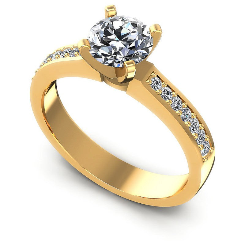Round Diamonds 0.60CT Engagement Ring in 14KT White Gold