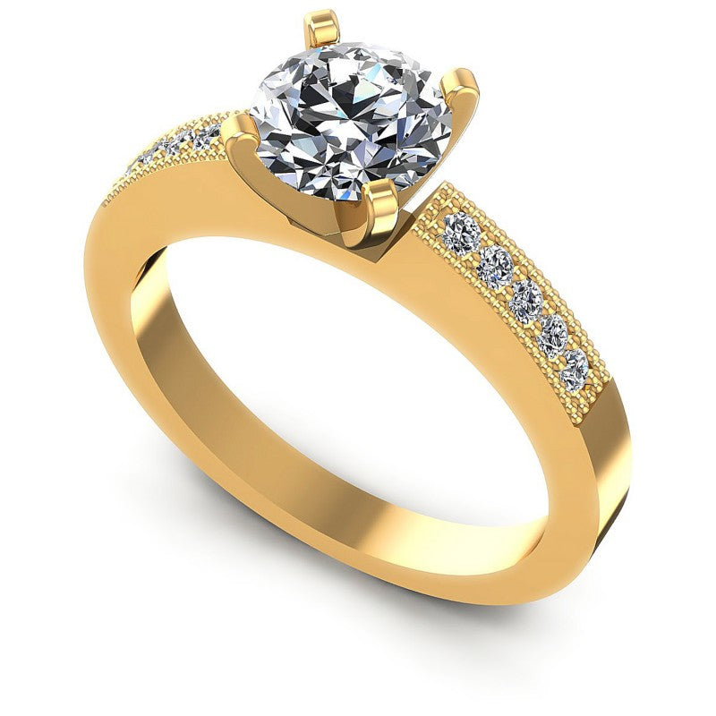 Round Cut Diamonds Antique Ring in 14KT White Gold