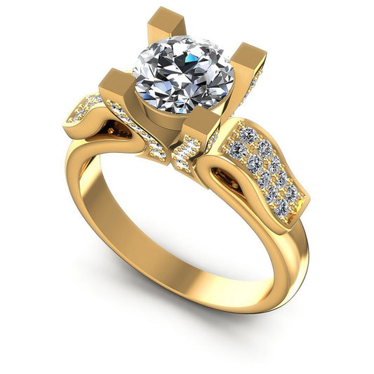 Round Diamonds 0.85CT Engagement Ring in 14KT White Gold