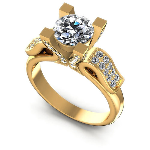 Round Diamonds 0.85CT Engagement Ring in 14KT White Gold