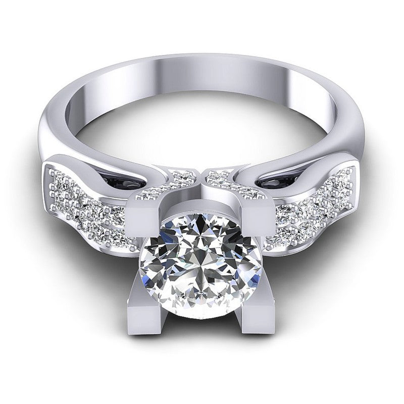 Round Diamonds 0.85CT Engagement Ring in 14KT Yellow Gold