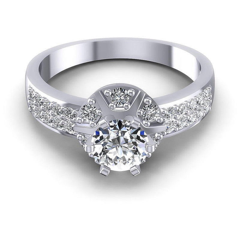 Round Diamonds 0.70CT Engagement Ring in 14KT Yellow Gold
