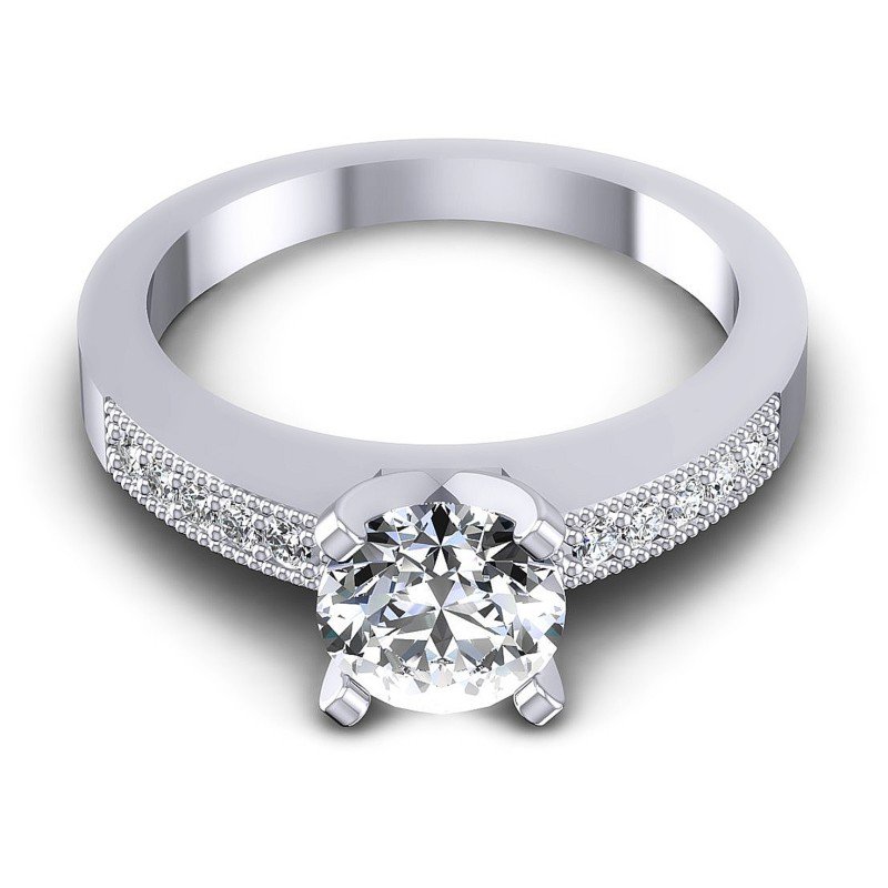 Round Cut Diamonds Antique Ring in 14KT Yellow Gold