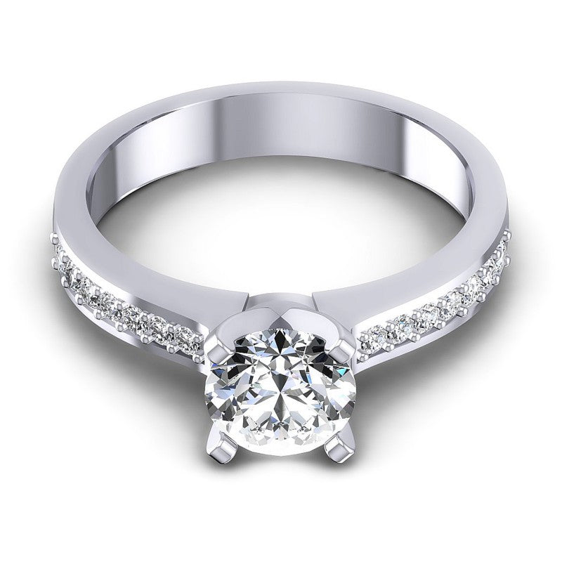 Round Diamonds 0.60CT Engagement Ring in 14KT Yellow Gold